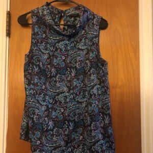 Talbots sleeveless paisley blouse